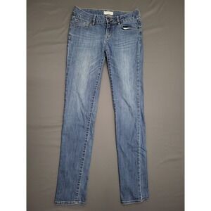 Bullhead Black Skinny Jeans Womens 7 Medium Wash Blue Denim Low Mid Rise 31x31